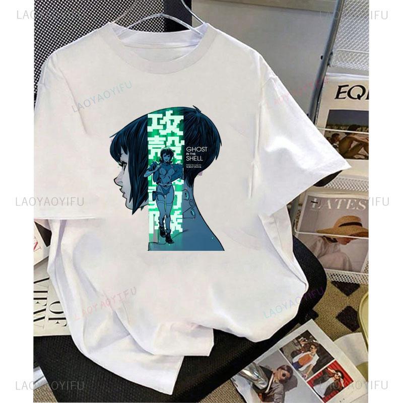 Ghost In The Shell Kusanagi Motoko Anime Graphic Tshirt Unisex Vintage Unisexga Casual Loose Polyester Harajuku Print Unisex Tops