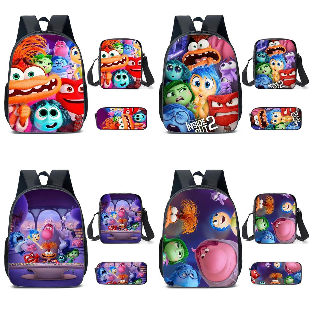 Inside Out Brain Characters Kids School Backpack Set With Lightweight Oxford Material For Elementary Students