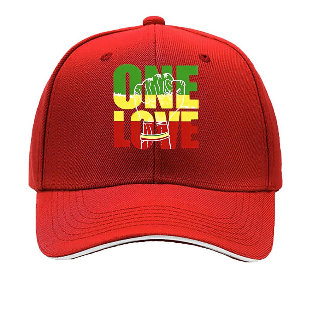 ONE LOVE Print Adjustable Snapback Lightweight Hat for Outdoor Activities Sports and Fishing Sandwich Baseball Cap