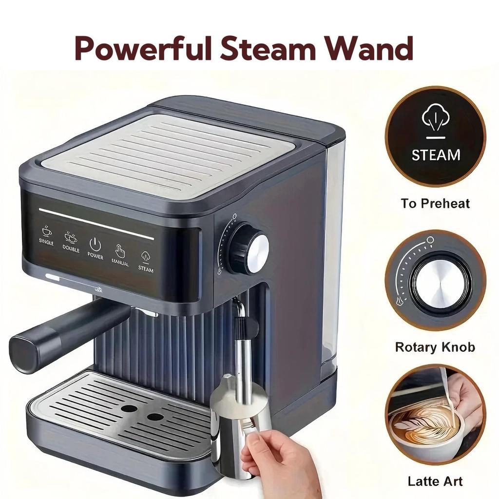 Italian Style Automatic Espresso Machine with Milk Frothing and High-Pressure Extraction