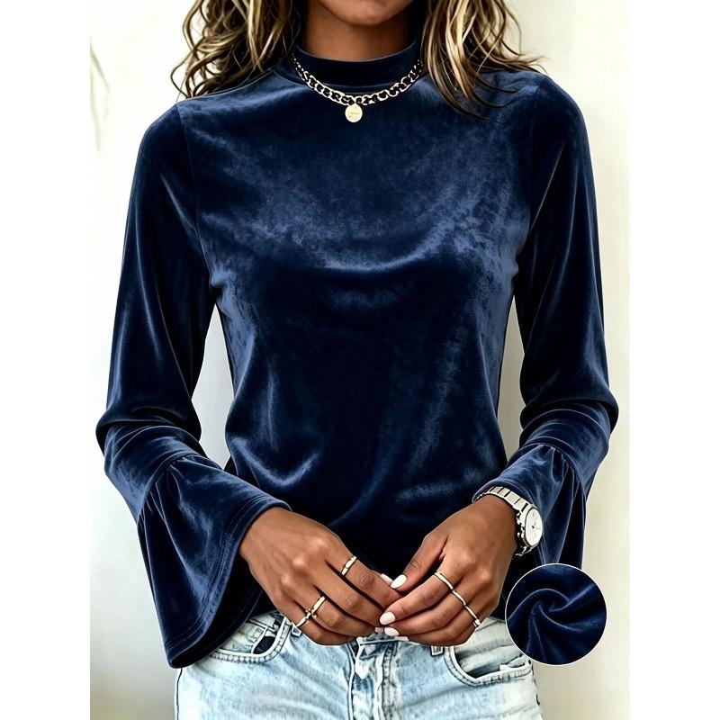 GMXIA Moda dama ocazional toamna iarna cu maneca lunga bluze si camasi cu decolteu