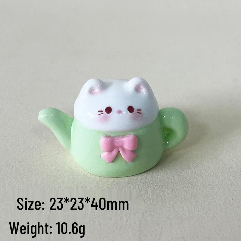 

Adorable Cat Teapot Resin Ornament - Popular Traffic-Boosting Gift for Live Broadcasts зелёный