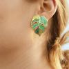 Leaf Exquisite Green Earrings For Women Alloy Material Summer Chic