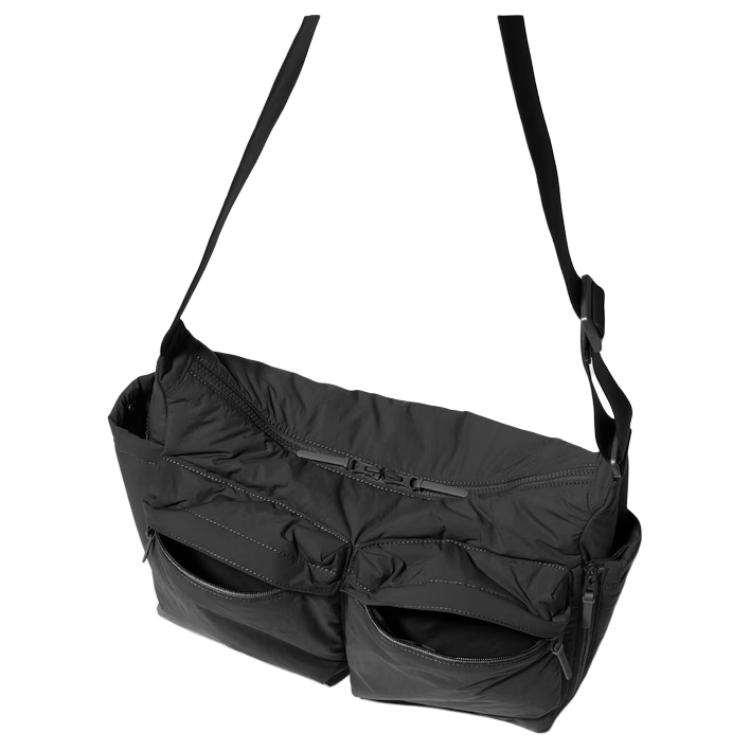 Uniqlo Fashion Casual Water-Resistant Large Capacity Nylon Shoulder Crossbody Bag Men Bags Black 47676100009