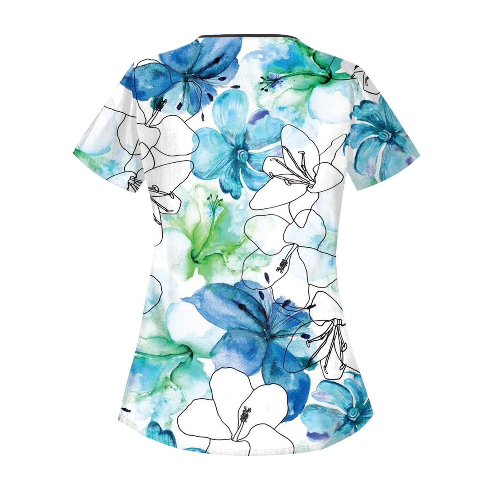 Женская повседневная рабочая одежда с короткими рукавами и принтом — фото 4