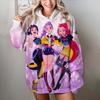 Modne Damskie Bluzy KPop Łowcy Demonów Nadruk 3D Okrągły Dekolt Pulower Casualowa Bluza Outdoor Dziecięca Koszulka Top Odzież