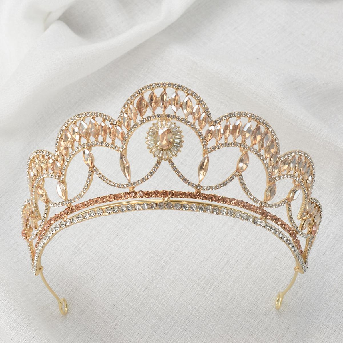 Свадебная корона в стиле барокко, красочная свадебная ретро-сплавная праздничная корона-тиара