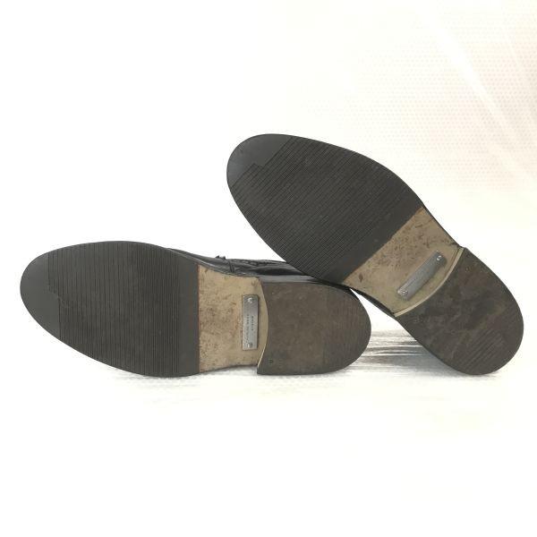 Made In France BALLY Leather Goodyear Welt Wingtip Shoes Size 5 24.0cm Black Business Dress Shoes(USED)