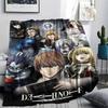 1Pc Death Note Print Flannel Blanket High Quality Warm Comfortable Cover for All Seasons Perfect for Gifts Home Decor