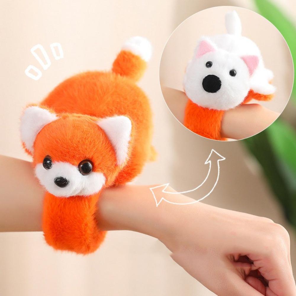 Turn into Highland dog Slap Bracelet Series Simulation Raccoon Plush Wrist Band  Birthday Gift