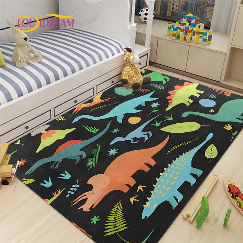 Cute Cartoon Dinosaur Carpet for Living Room Bedroom Rugs Kitchen Kids Door Unslip Floor Mat Birthday gift photography props Rug
