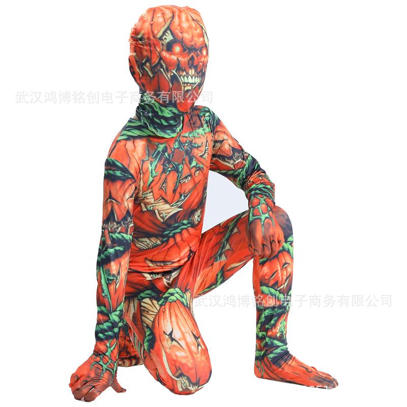 Hongbo Mingchuang Horror Theme Halloween Carnival Pumpkin Man Children s Cos Suit Adult One-piece Tights 110