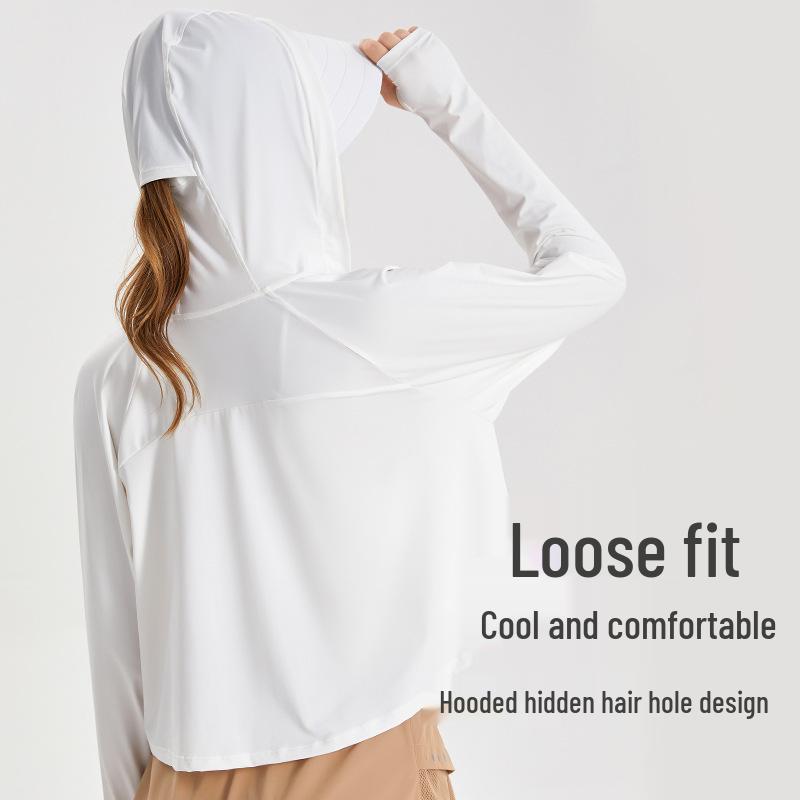 LAHN LULU Women's UPF50+ Hooded Sun Protection Jacket - Lightweight, Breathable, Quick-Drying, with Face Mask.