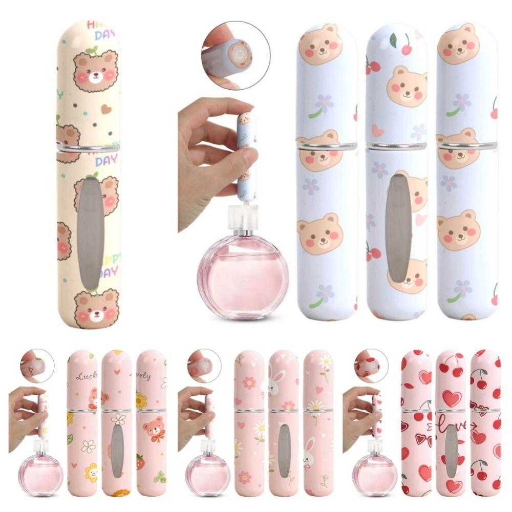 5ml Mini Perfume Bottle Essential Oil Alcohol Refillable Spray Rotating Bottle Spray Atomizer Bottle Empty Cosmetic Containers