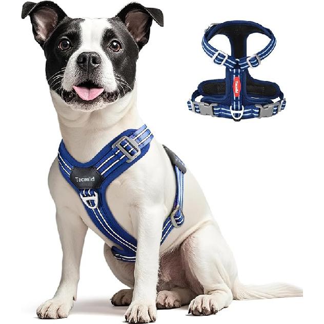 No Pull Dog Harness - Adjustable Reflective Dog Vest with Metal Snap, Soft Breathable Mesh No Choke Puppy Harness, Easy to Put on & Take Off XS
