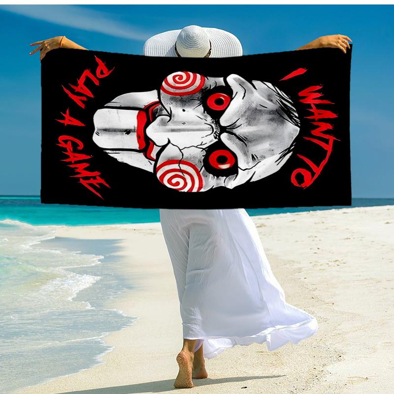 Saw Movie Fashion Beach Towel: Ideal for Summer Adventures Soft, absorbent and quick drying suitable for swimming and bathing
