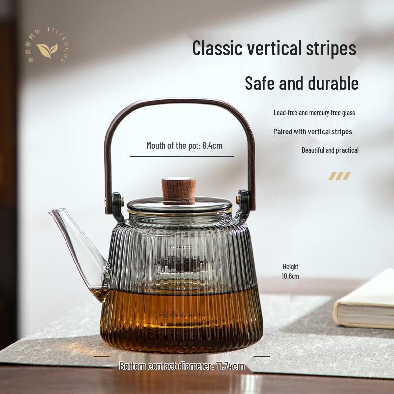 YIHUTEA Elegant Handmade Glass Teapot Kettle