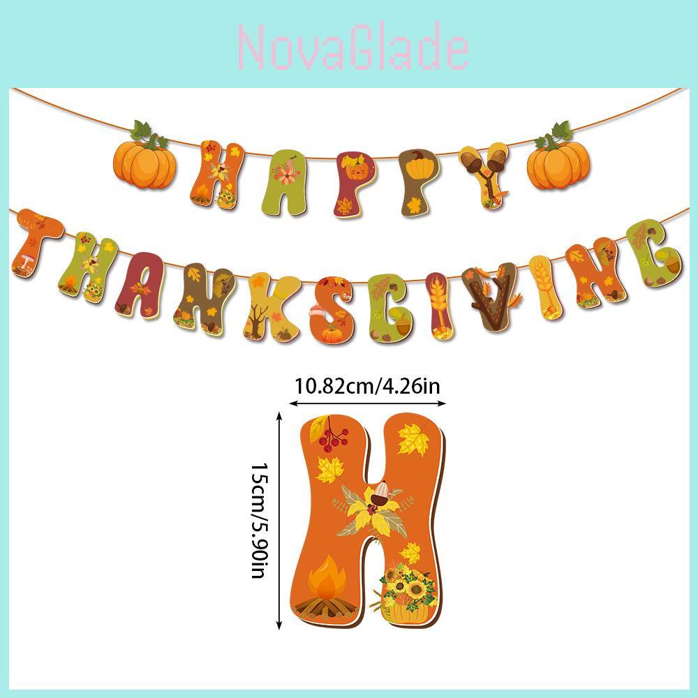 Fall Festival Paper Banner With 19 Letters For Thanksgiving Party Scene Decoration