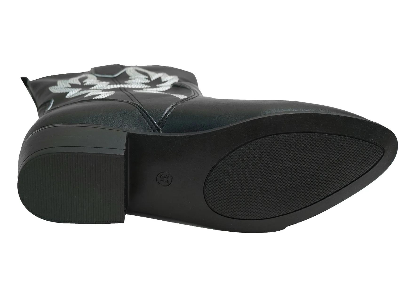 Большие размеры женские сапоги 2024 осень новые заостренные ковбойские короткие сапоги — фото 6