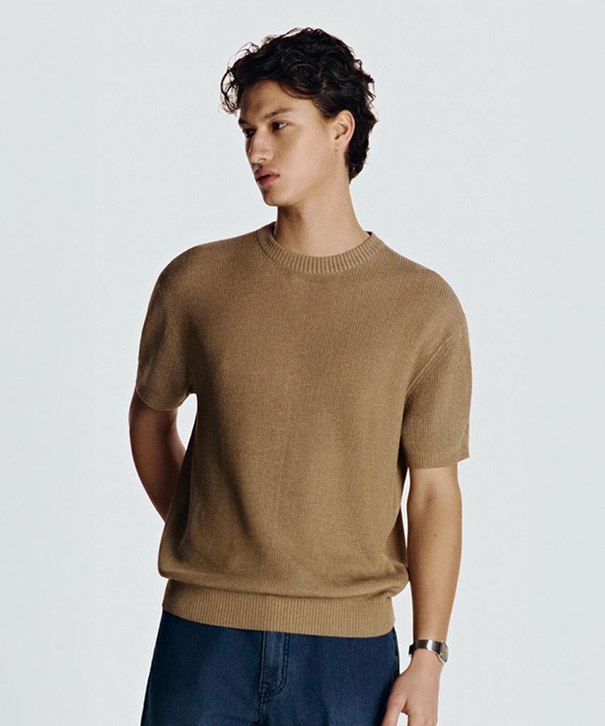 Danielkeulemyu 26Ss Washable Linen Blend Crew Neck Knit Beige