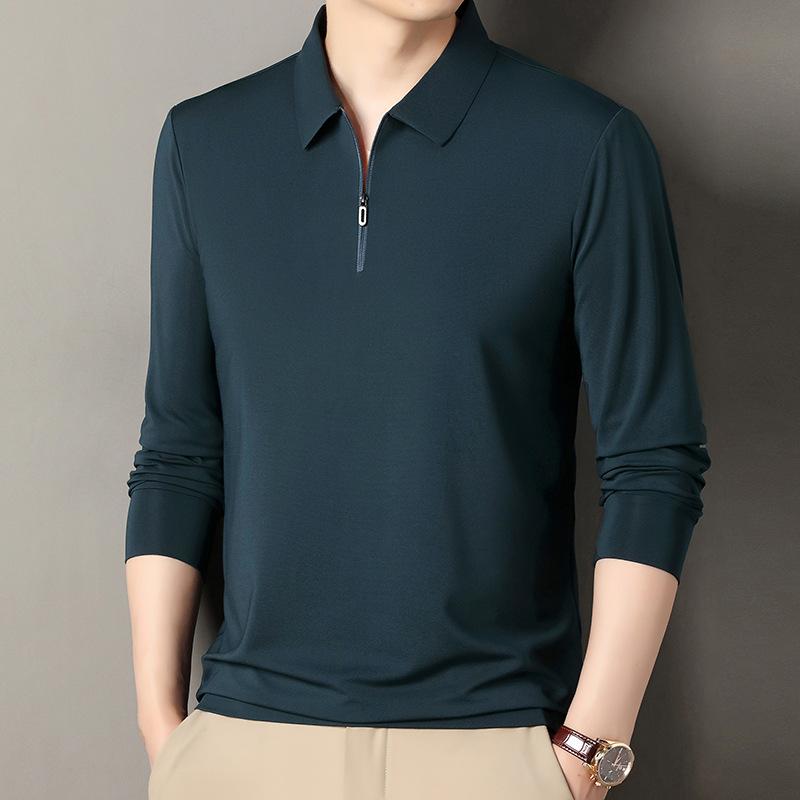 Spring Men's Long Sleeved Top, Shirt Collar, Business Casual Top