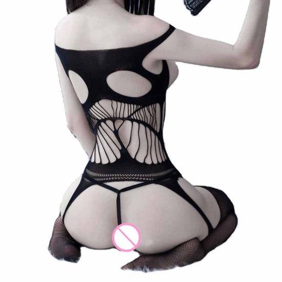 Women Sexy See Through Splicing Babydoll Dress Teddy Underwear Nightwear Set