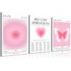 3Pcs Pink Gradient Aura Canvas Wall Art Trendy Abstract Angel Number Positive Affirmation Spiritual Posters Prints Aesthetic Wall Decor Pictures for
