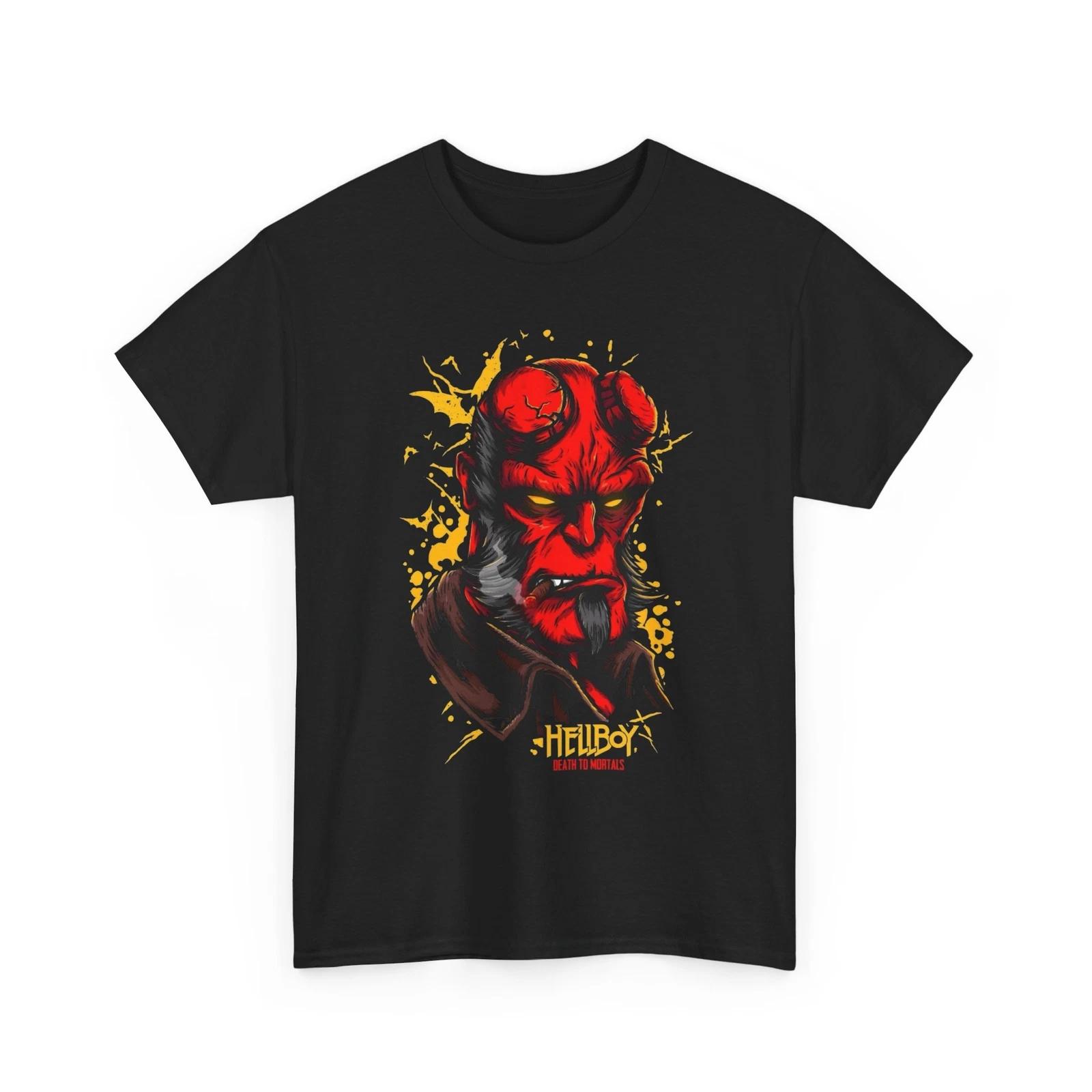 Hellboy Tee Cool Comic Book Graphic TShirt Superhero Costume Cosplay Top streetwear S