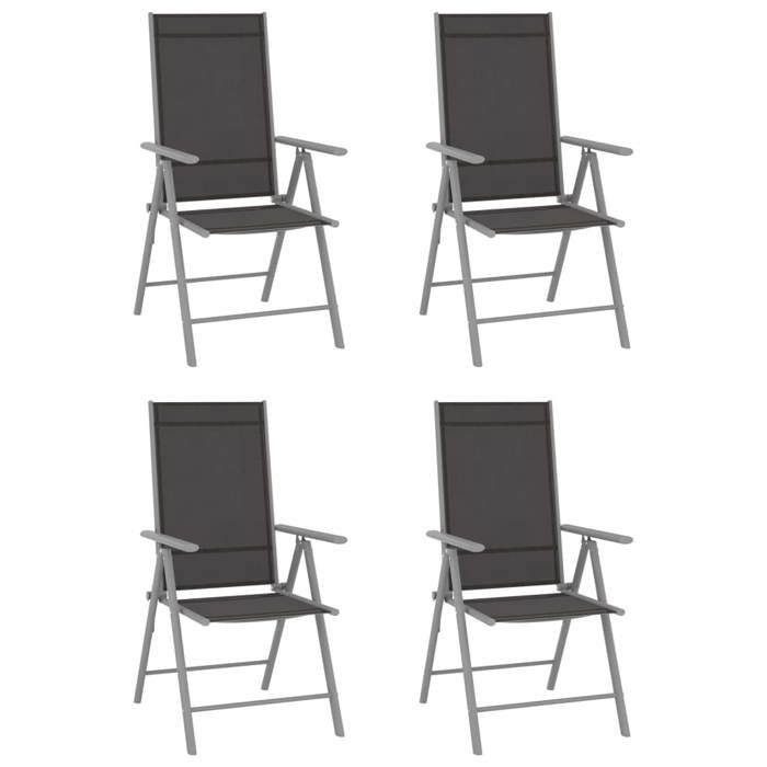 Maison Exclusive - Ensemble à manger de jardin 5pcs aluminium et textilène argenté