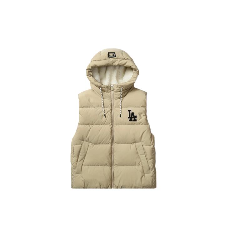 MLB Los Angeles Dodgers Down Vests Unisex Ecru Hooded Moderate Other 31DV02061-07B XS