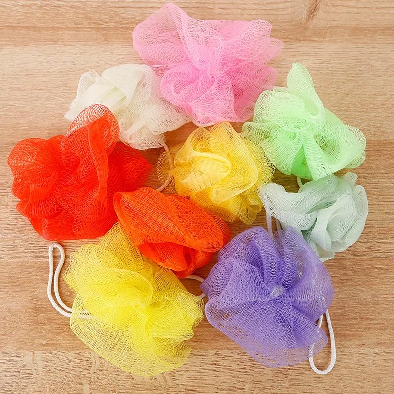 10 Pcs Color Random Bath Shower Soap Bubble Body Wash Exfoliate Puff Sponge Mesh Net Ball Bath Brushes Random Color Wholesale