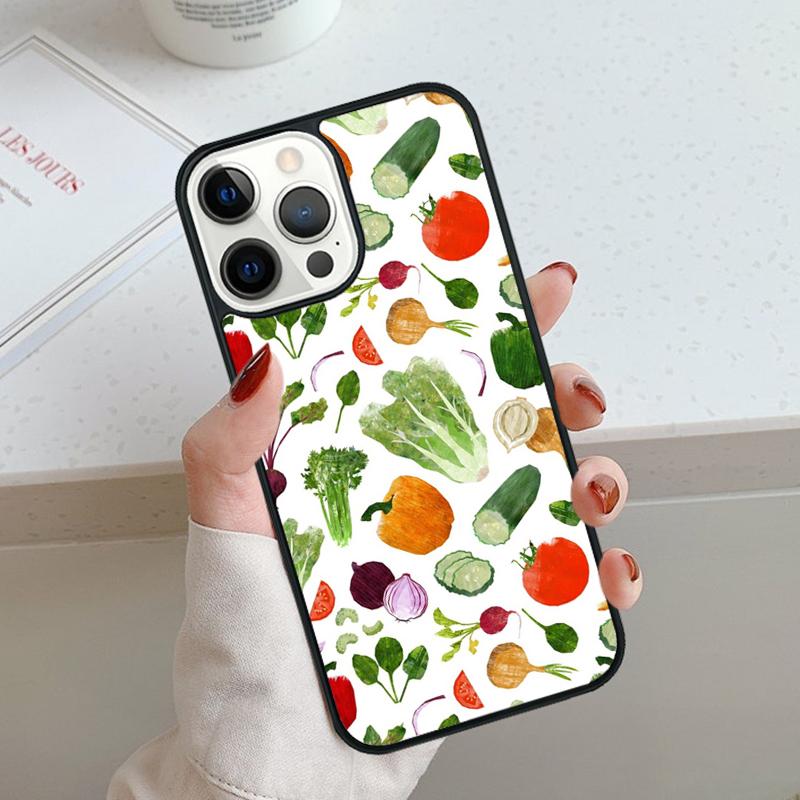 Vegan Vegetables Veggies Phone Case For iPhone 17 Air 11 12 13 14 15 16 Pro Max Cover For iPhone 17 Air Max Plus Coque Shell