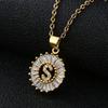 Shein Copper Zircon Round Alphabet Pendant Necklace