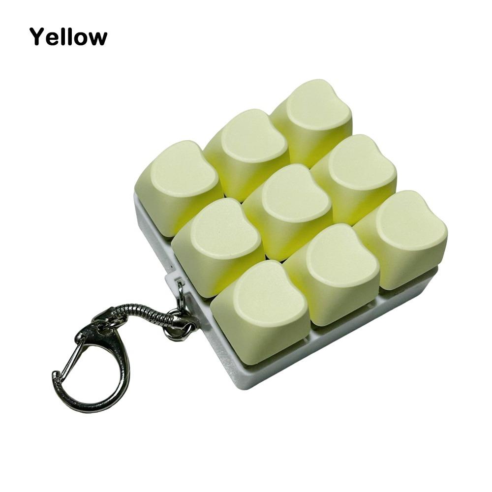 Relaxing DIY Keyboard Fidget Keychain Keycap Keys Button Keyboard Cap Pass The Time 9Keys Pinch Toy