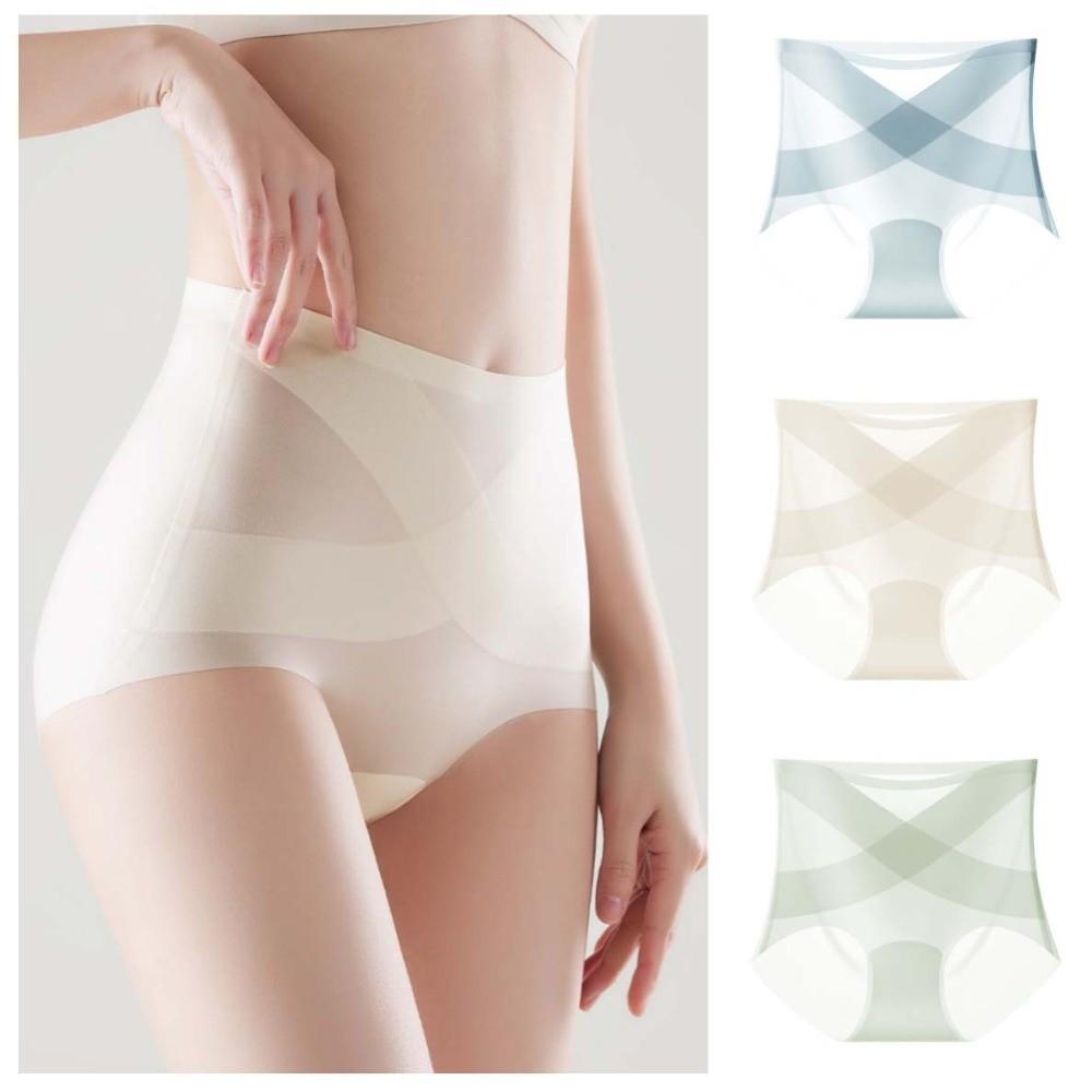Silk Crotch Thin Ice Silk Panties High Waist Briefs Slimming Shapers Postpartum Body Shaper  Girls