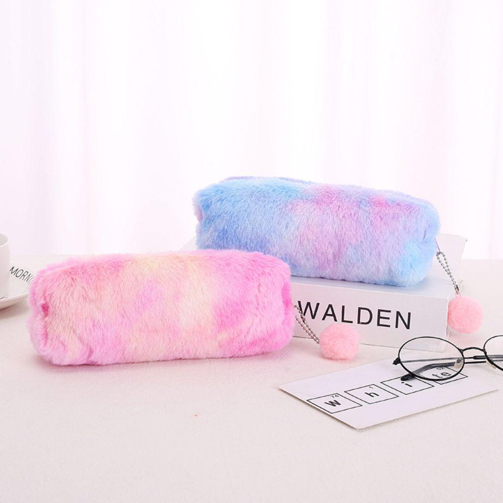 Large Capacity Pencil Case Gradient Color Pen Box New Stationery Storage Bag Student