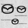 For Mazda MX5 Miata NC ND Black ABS Front Grille Emblem Steering Wheel Rear Trunk Badge  Logo Rear Tail Refitting Decoration