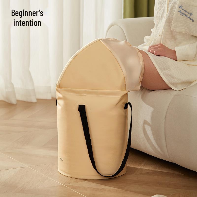 Foldable Foot Bath Basin with Constant Temperature and Steaming, Over-the-Calf Deep Design, Portable for Home Use