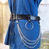 Damen PU-Ledergürtel mit Kette Taillengürtel Punk Verstellbarer Gürtel