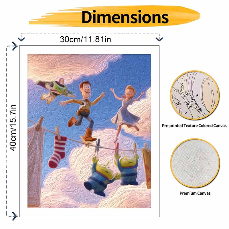 Disney Digital Oil Painting Art Kit Toy Story Space Adventure Handmade Coloring Painting Home Decor
