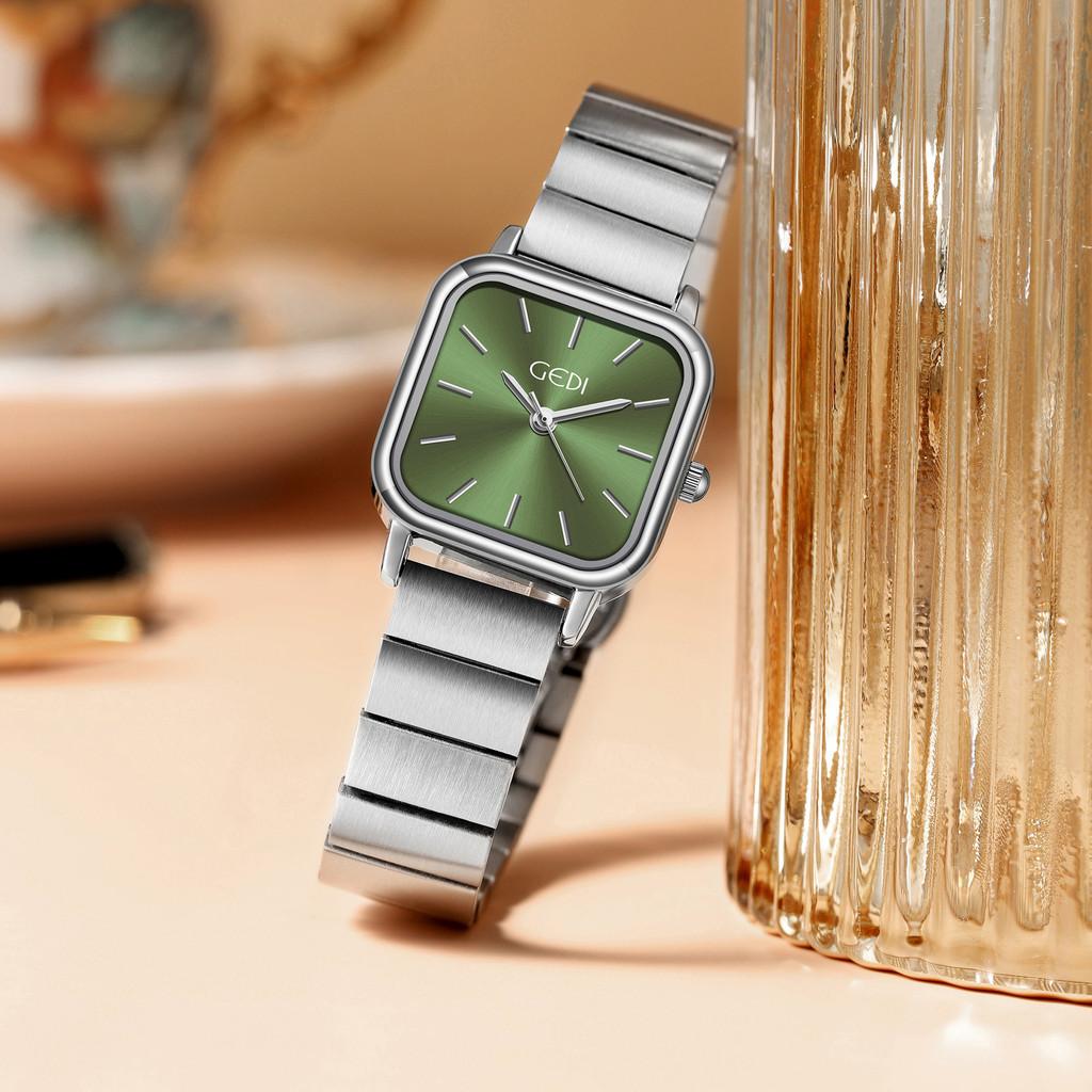 Gadi Elegant Stainless Steel Square Watch For Women With Water Resistance And Quartz Movement