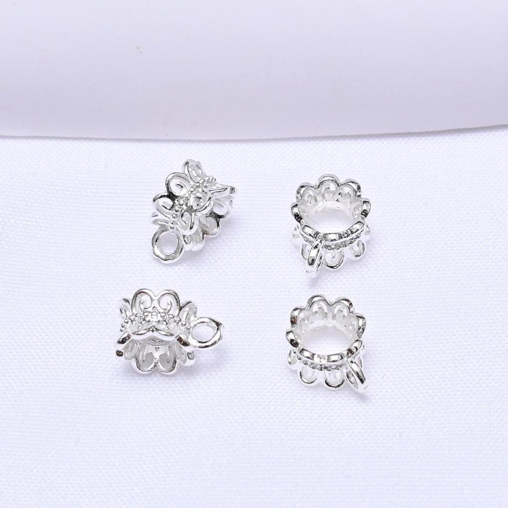 18k Gold Plated Three-Way Spacer Beads, Colorfast Hollow Flower Petal Design for DIY Braided Rope Beading Accessories.