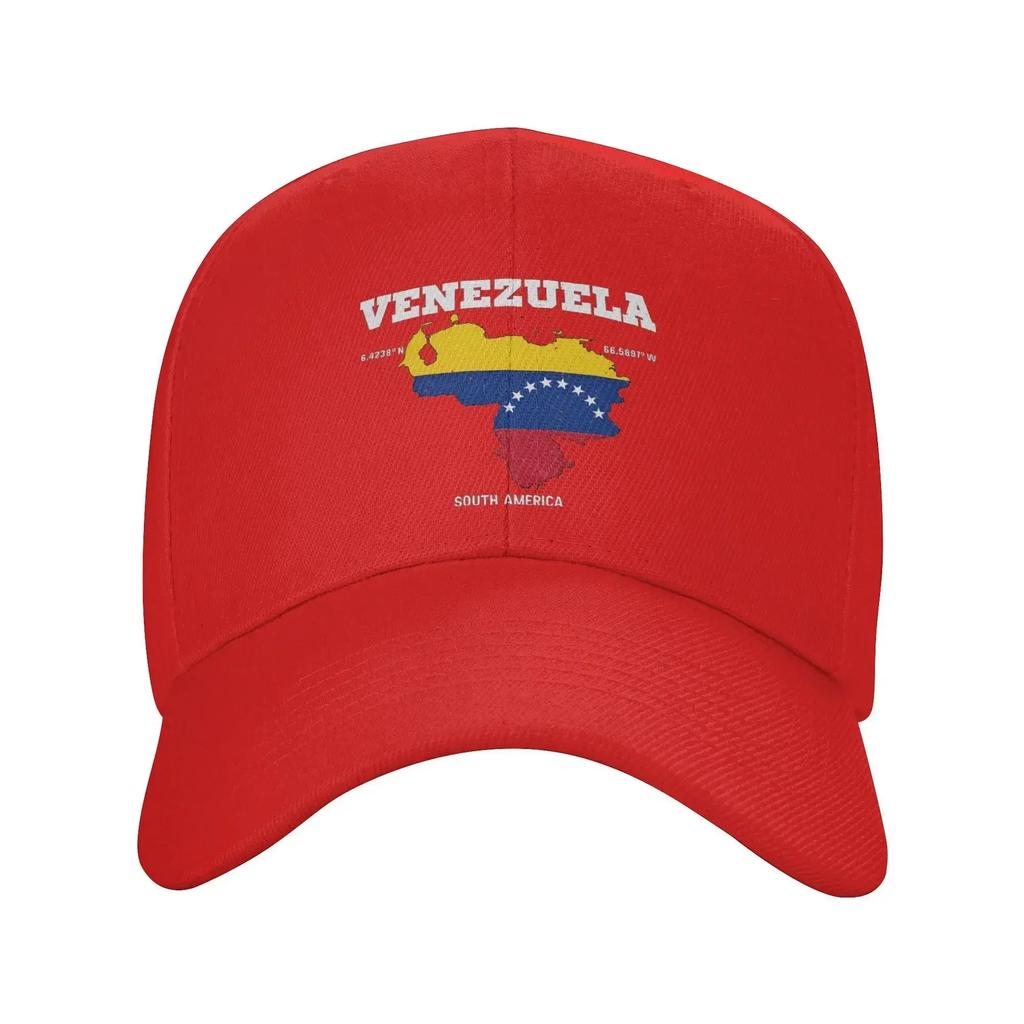Men WomenVenezuelan Flag Map Hats Retro Baseball Caps Adjustable Casual Wear