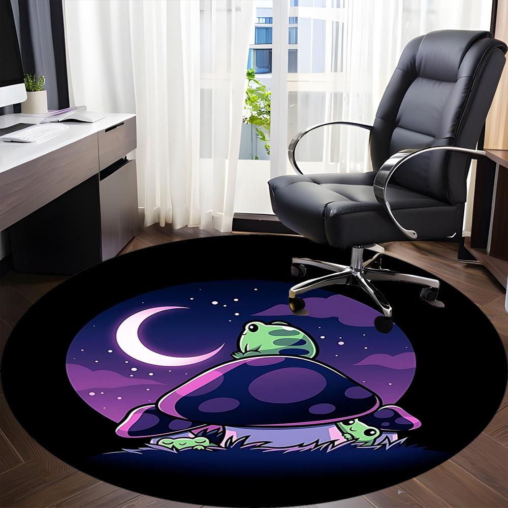 1pc Turtle Moon Office Round Area Rug, Under Office Chairs Bedroom Living Room Home Decor, Room Deco, Available In Various Sizes