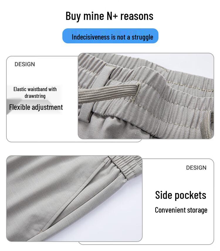 Pierre Cardin Men's Summer Thin Drawstring Straight-Leg Casual Pants