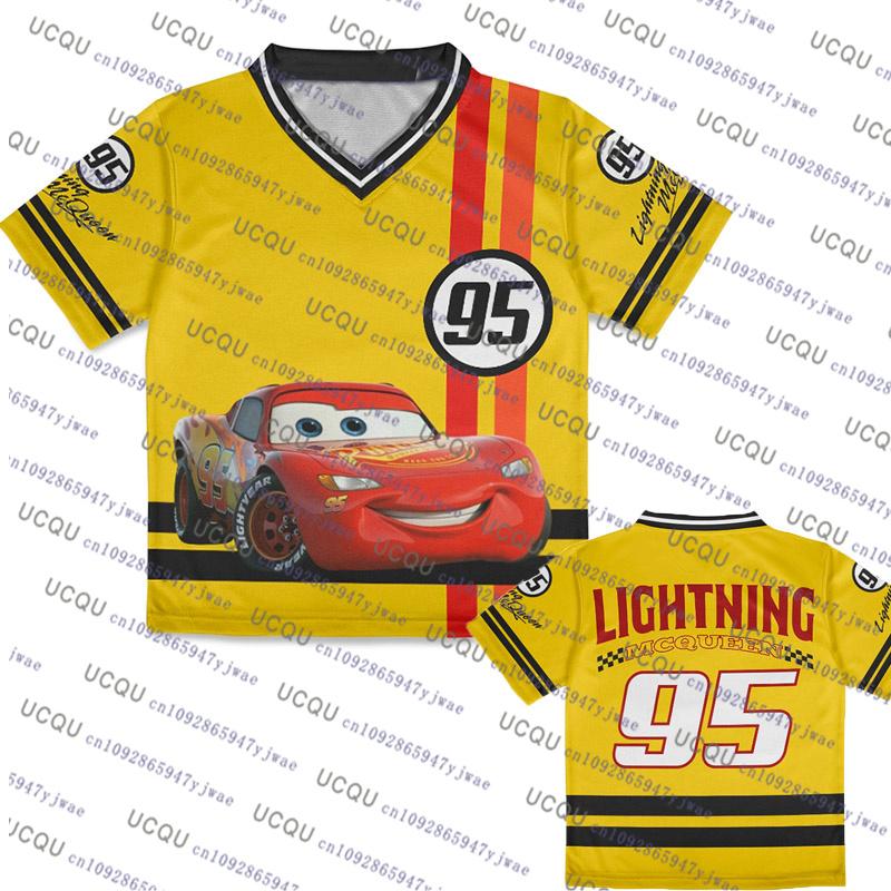 2026 The Cars Saetta McQueen N.95 Top Sportivi Estivi Uomo Donna Maglietta Stampa 3D Asciugatura Rapida Oversize T-shirt da Spiaggia Abbigliamento
