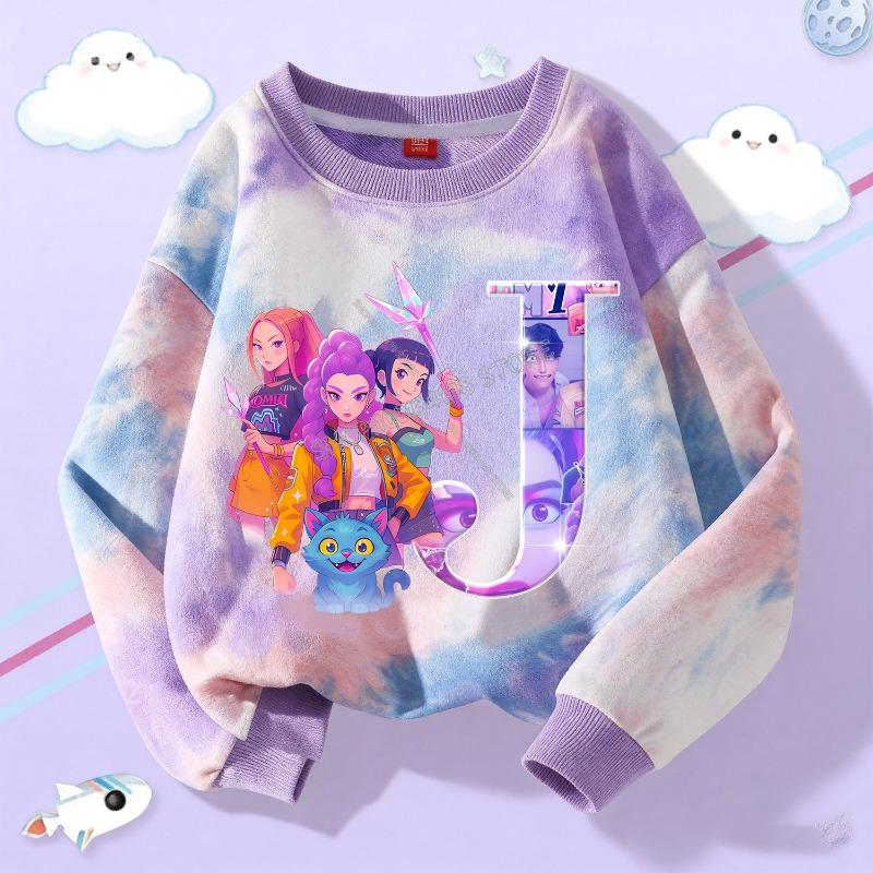 Spring And Autumn KPop Demon Hunters 3D Print T Shirt Kids Girl Streetwear Women's Outdoor Pullover Long Sleeve Top Clothes