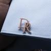 Custom Double-Letter Cufflinks for Men's French Shirts - Groom Wedding Accessory