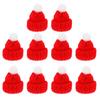 10PCS Mini Christmas Hats For Xmas Party Decor Knitted Small Santa Claus Hats Home Party DIY Handmade Crafts Accessory