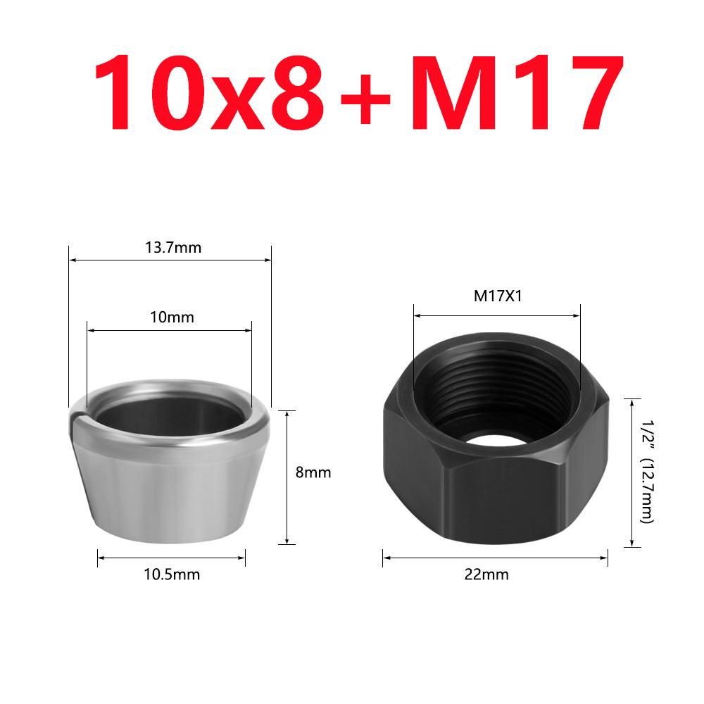 M17 Collet Chuck Adapter 6/6.35/8mm Engraving Trimming Machine Electric Router Wood Router Milling Cutter Accessories